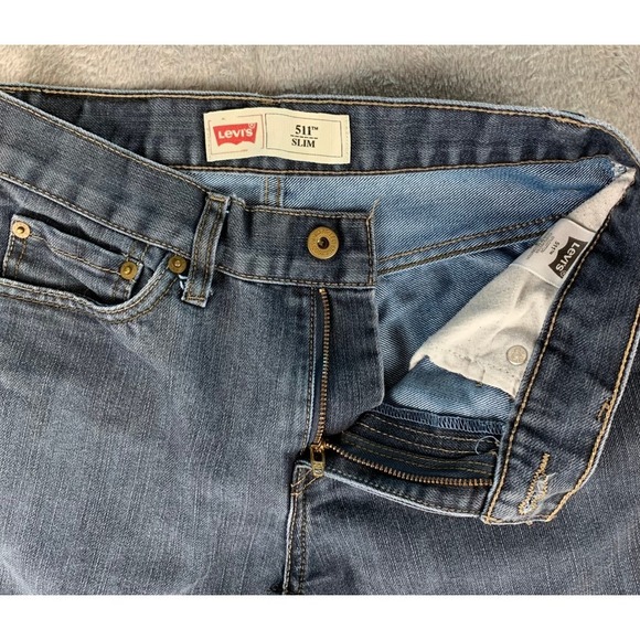 Levi's 511 Slim Boys Jeans Size 14 REG (27×27) Faded Black/Grey Denim - Picture 3 of 9